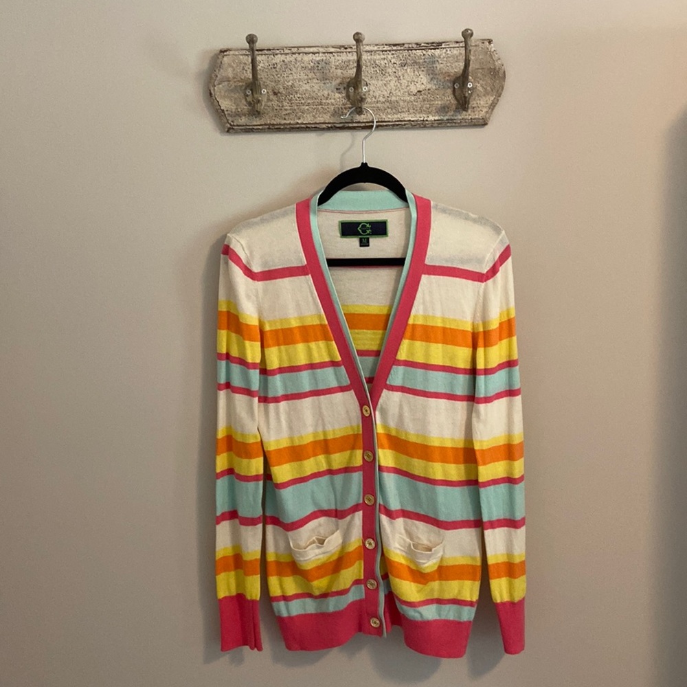 C. Wonder Striped Cardigan, Size Medium